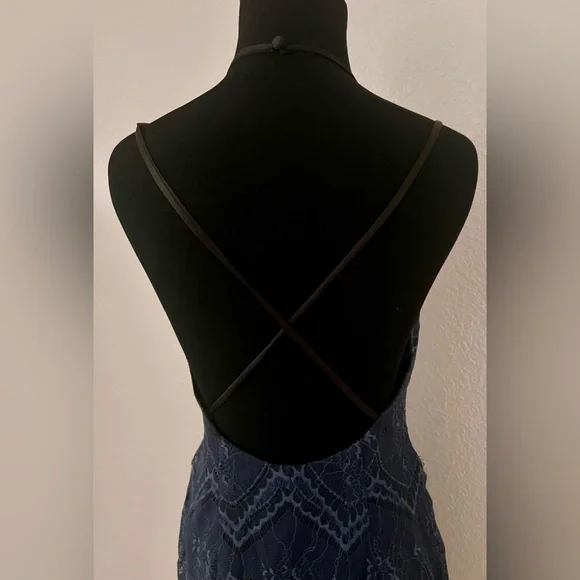 Free People Nothing Like This navy Lace Minidress Sz 2 - Picture 12 of 16